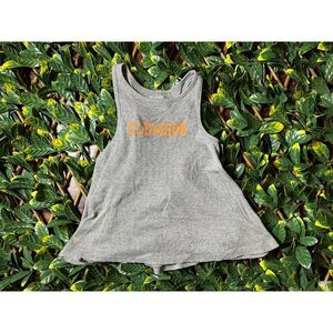 Clemson Ribbed Gray Cropped Tank Size Small